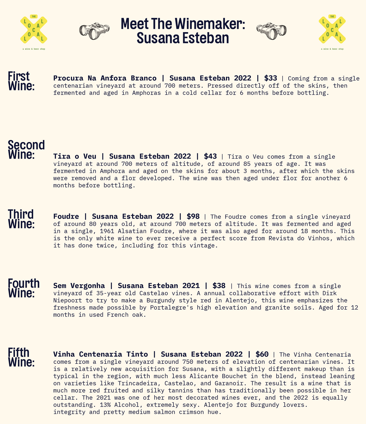 Meet The Winemaker: Susana Esteban's Portuguese Wines - 6pm-7:30pm - 3/2/25